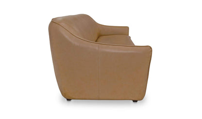 83.5" Tan Leather Sofa