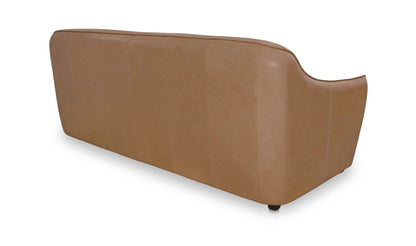 83.5" Tan Leather Sofa