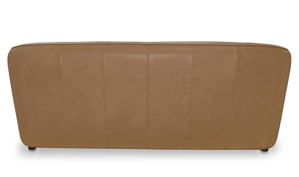 83.5" Tan Leather Sofa
