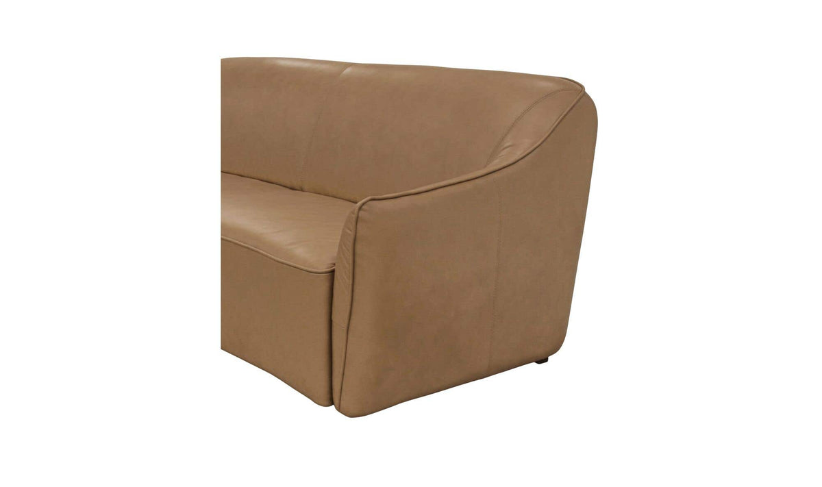 83.5" Tan Leather Sofa