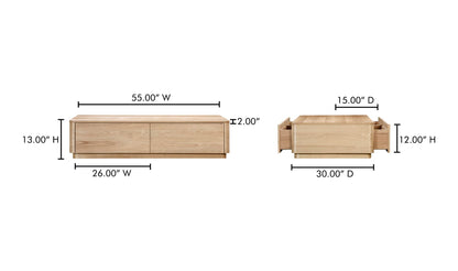 55" Oak Round Coffee Table