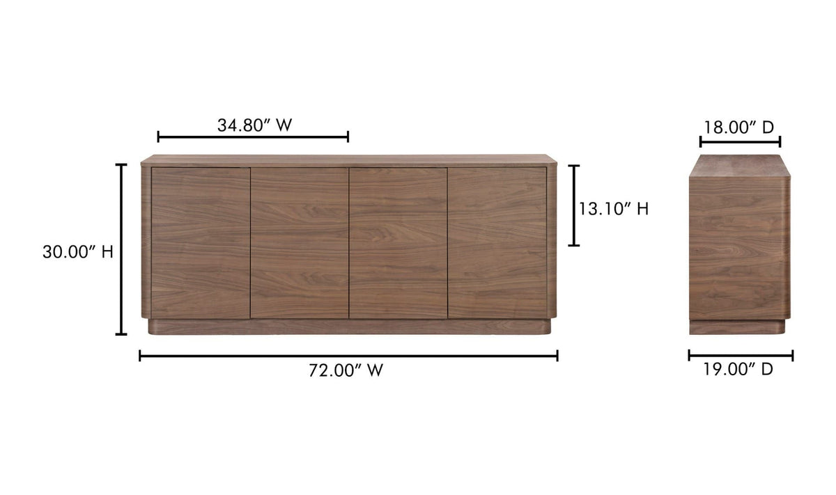 72" Walnut Sideboard