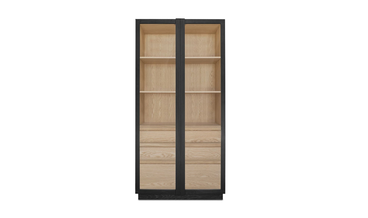 40" Black Oak Tall Cabinet