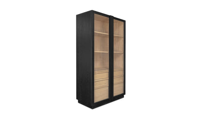 40" Black Oak Tall Cabinet