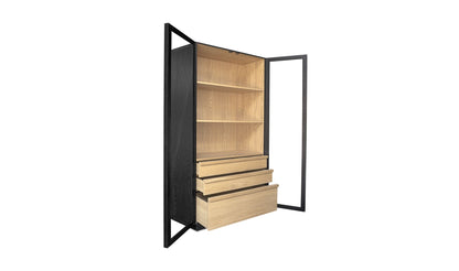 40" Black Oak Tall Cabinet