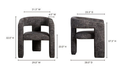29" Black Upholstered Accent Chair