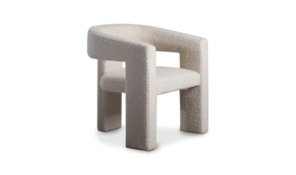 29" White Boucle Accent Chair