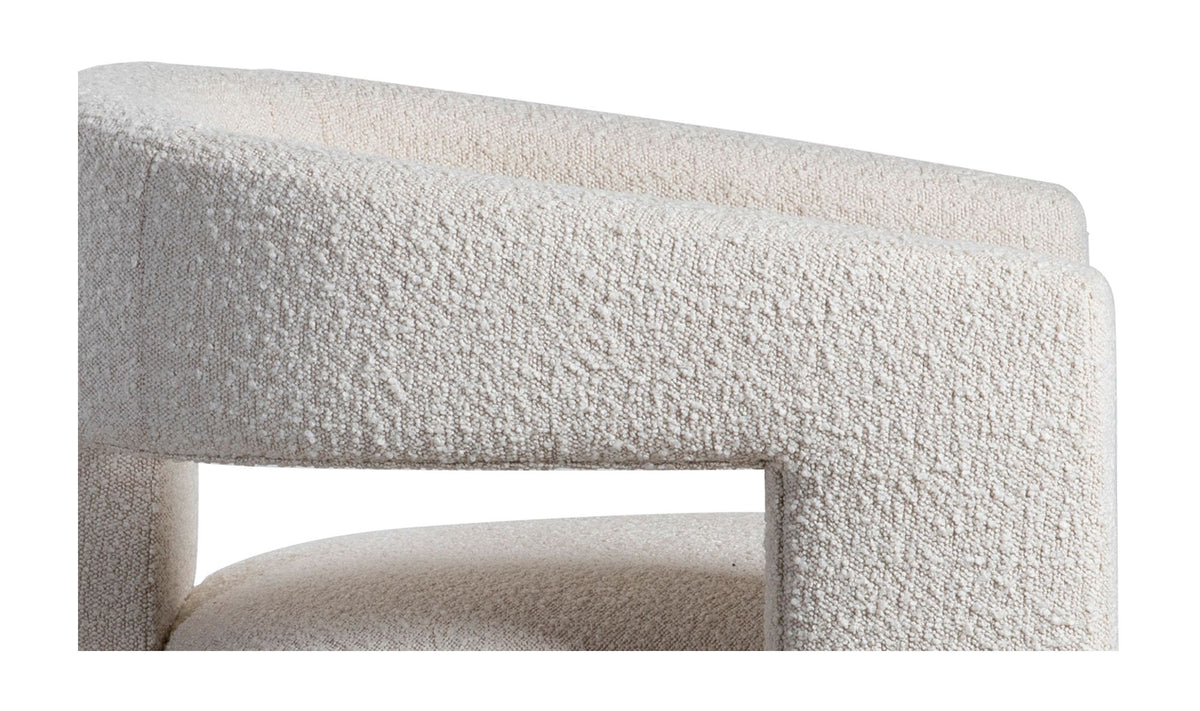 29" White Boucle Accent Chair