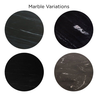 13" Black Marble Set of 2 Side Table