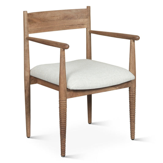 22" Upholstered Dining Chair in Natural Brown