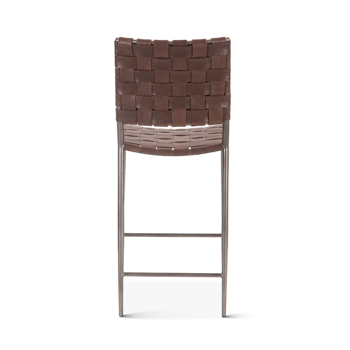 17" Chocolate Buffalo Leather Counter Chair