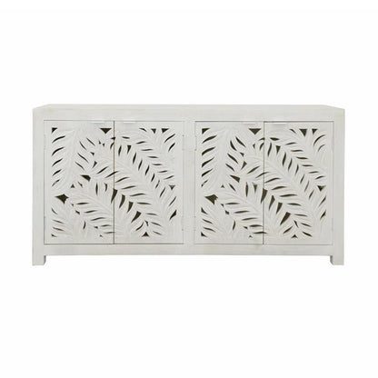 70" Distressed White Sheesham Wood Sideboard