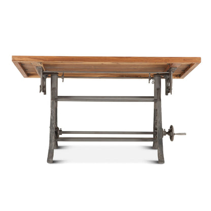 63" Natural Wood Adjustable Drafting Desk