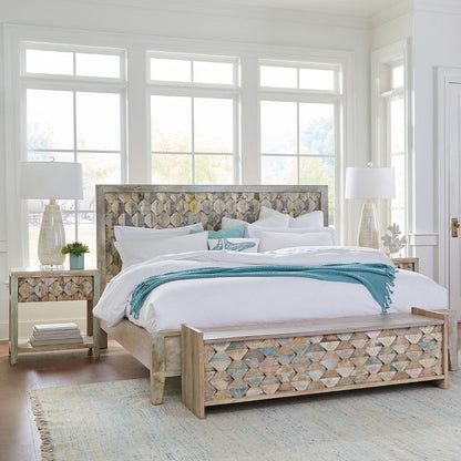 64" Vintage Teal Reclaimed Wood Queen Size Bed