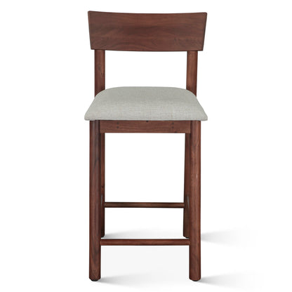 18" Walnut Upholstered Counter Chair