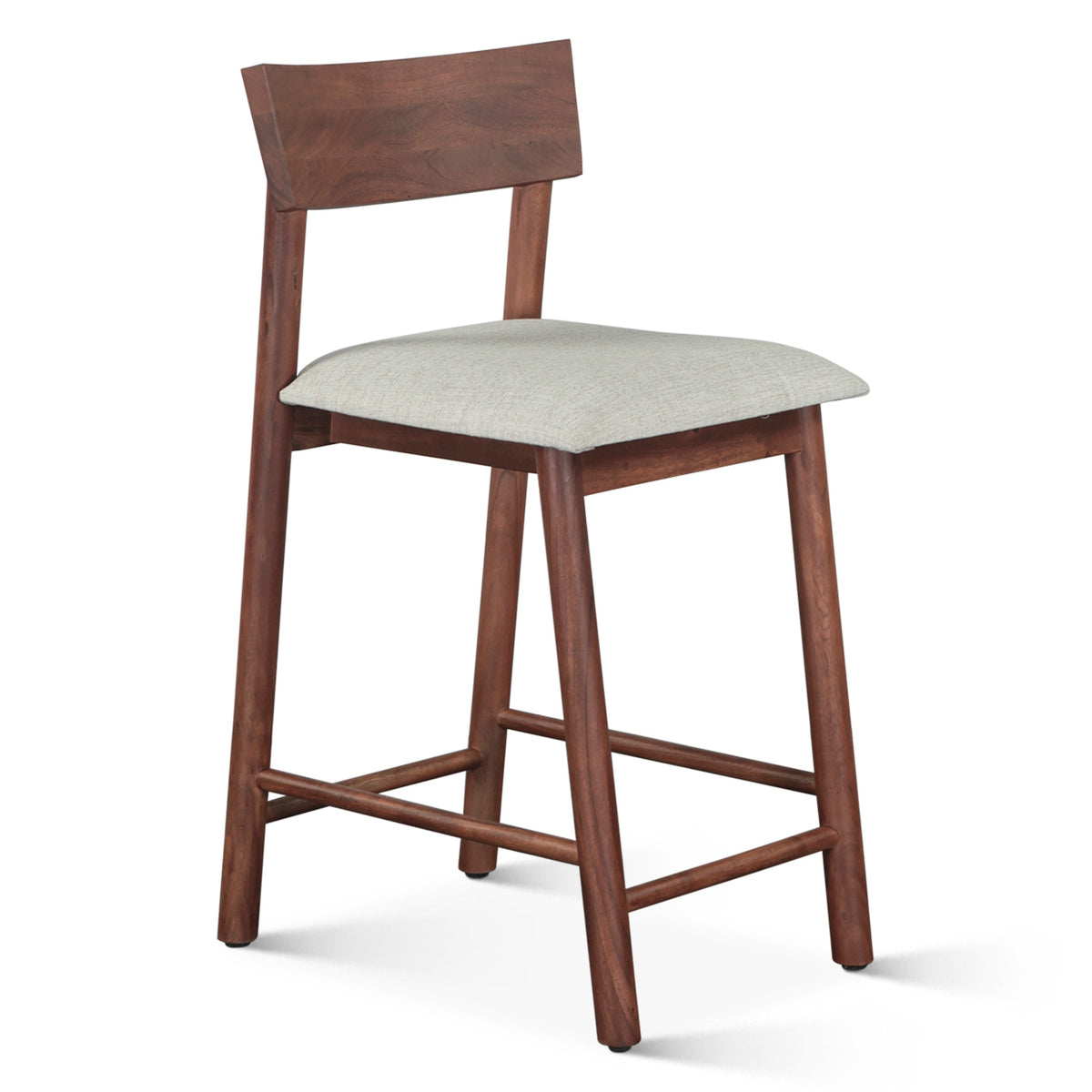 18" Walnut Upholstered Counter Chair