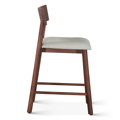 18" Walnut Upholstered Counter Chair