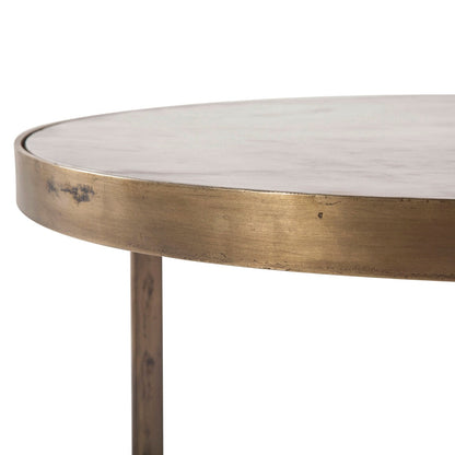 22" White Marble Nesting Side Tables