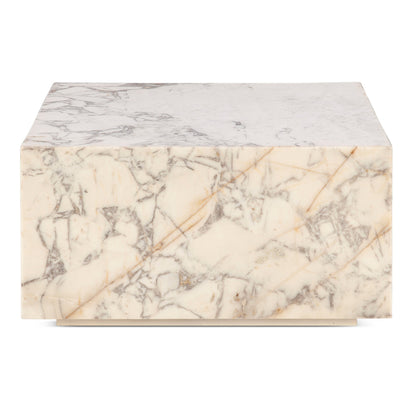 32" Alabaster Marble Drum Coffee Table