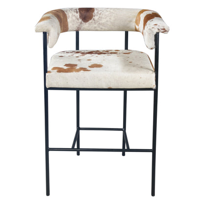 26" Brown Hair on Hide Counter Chair