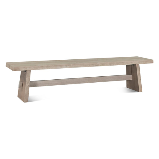 79" Matte Driftwood Acacia Wood Bench