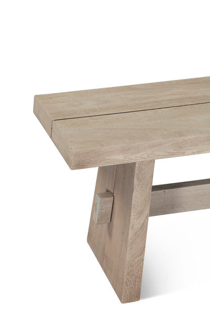 79" Matte Driftwood Acacia Wood Bench
