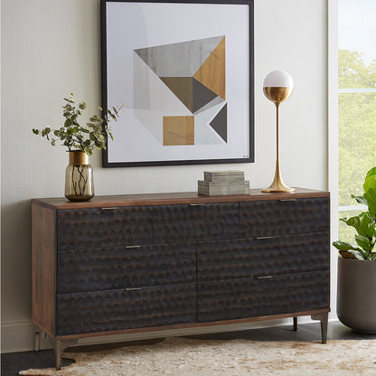 60" Two-Tone Carved Wood Dresser
