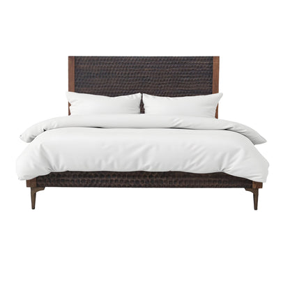 80" Two-Tone Carved Wood King Size Bed