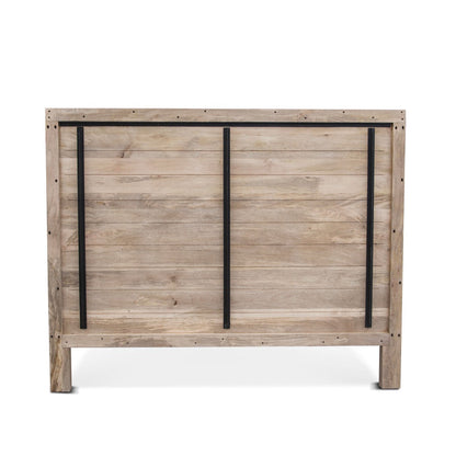 66" Carved Natural White Queen Size Bed