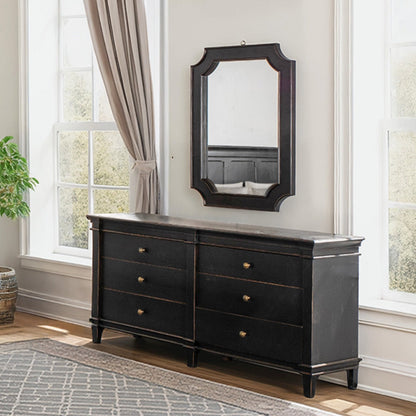 70" Distressed Black Mango Dresser