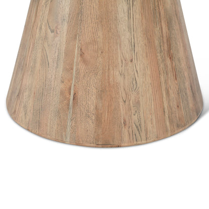 22" White Travertine and Light Mango Side Table