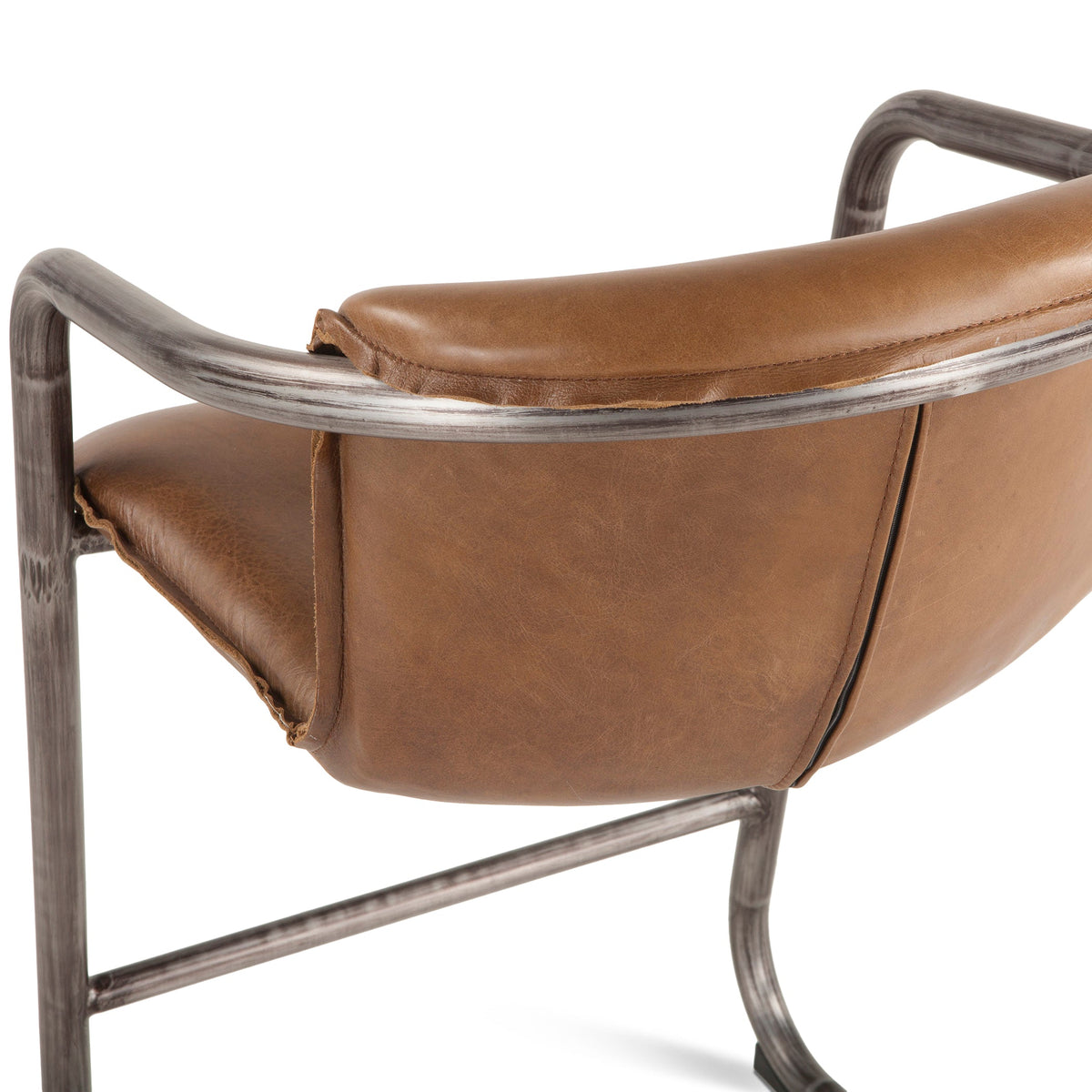 22" Chestnut Leather Counter Chair
