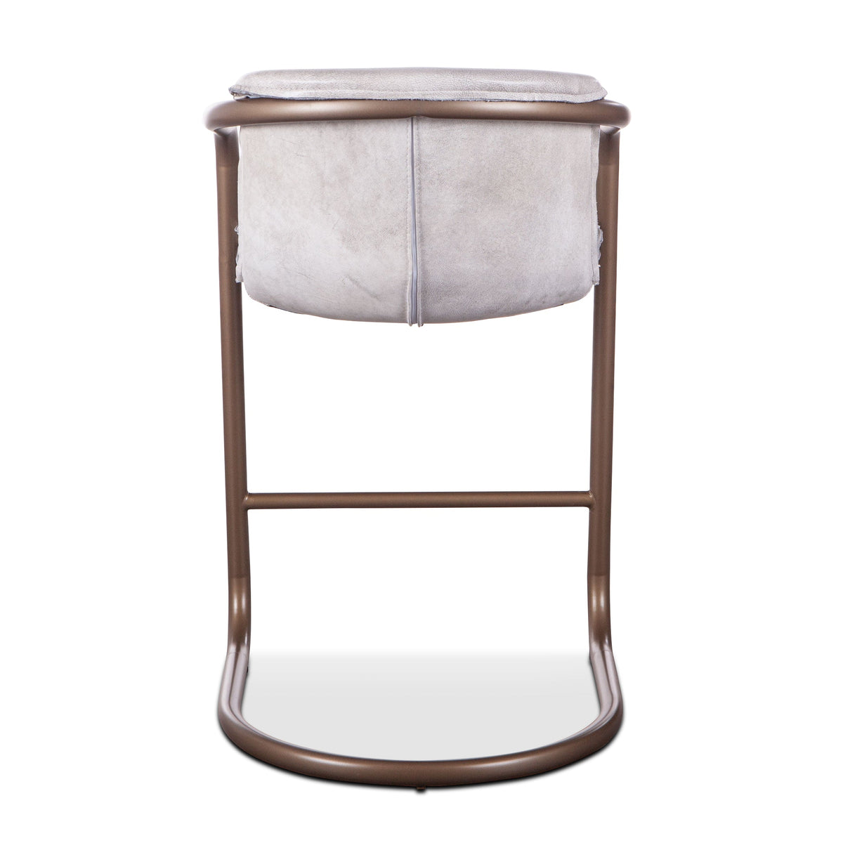 22" Vintage White Leather Counter Chair