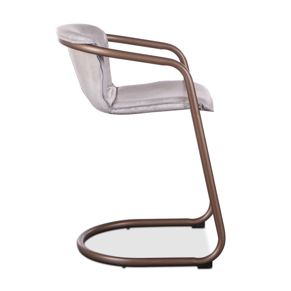 22" Vintage White Leather Counter Chair