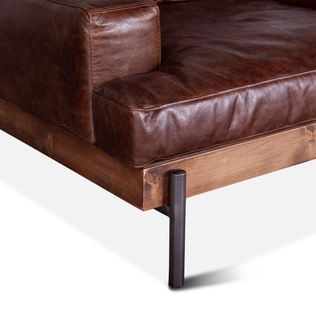 41" Geisha Brown Leather Accent Chair