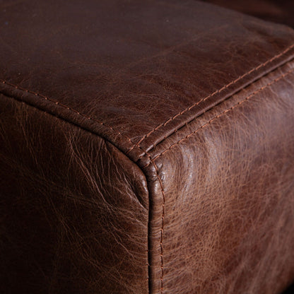 41" Geisha Brown Leather Accent Chair