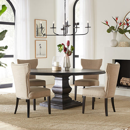 72" Vintage Brown Round Dining Table